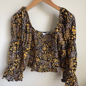 Top shop Smocked Off-Shoulder Top sz 10